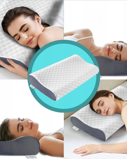 Ortopedinė pagalvė šoniniam miegui, profiliuota, termoplastinė, žema.