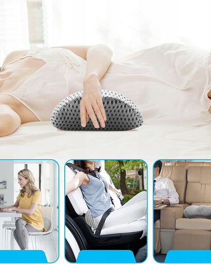 Ortopedinė pagalvėlė miegojimui automobilyje, juosmeniui, skirta sėdynei, su atminties putplastiu
