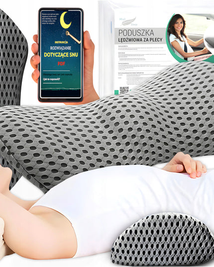 Ortopedinė pagalvėlė miegojimui automobilyje, juosmeniui, skirta sėdynei, su atminties putplastiu