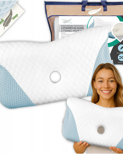 Didelė profiliuota ortopedinė pagalvė miegojimui ant šono, memory
