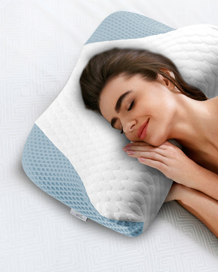 Didelė profiliuota ortopedinė pagalvė miegojimui ant šono, memory