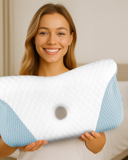 Didelė profiliuota ortopedinė pagalvė miegojimui ant šono, memory