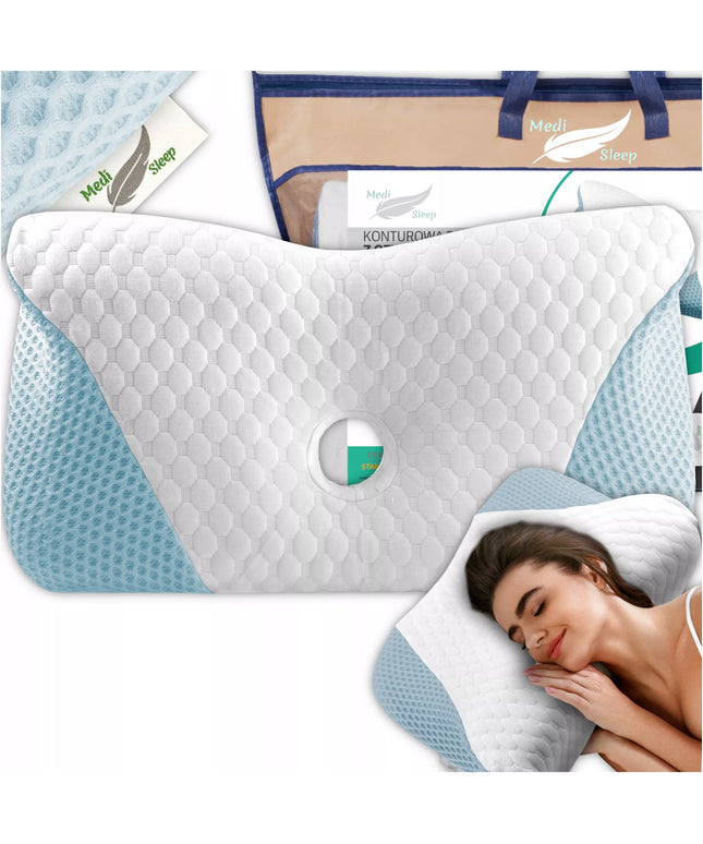 Didelė profiliuota ortopedinė pagalvė miegojimui ant šono, memory