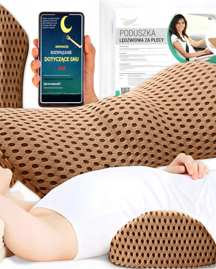 Ortopedinė juosmeninė pagalvė miegui, automobiliui, biurui, ant kėdės, su memory putomis