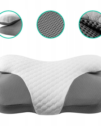 ORTOPEDINĖ PAGALVĖ SU ĮDUBIMU ŠONINIAM MIEGUI, PROFILIUOTA, DIDELĖ MEMO