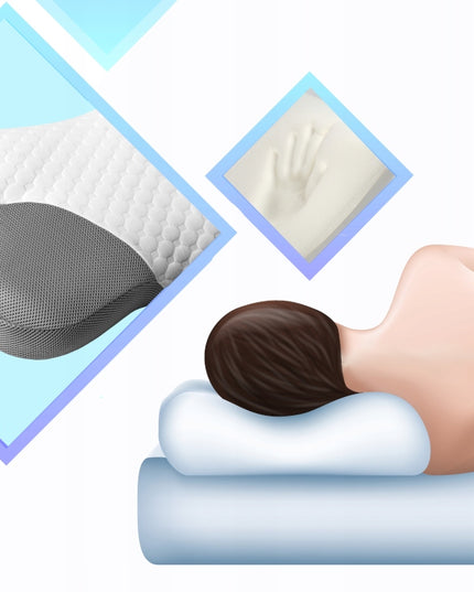 ORTOPEDINĖ PAGALVĖ SU ĮDUBIMU ŠONINIAM MIEGUI, PROFILIUOTA, DIDELĖ MEMO