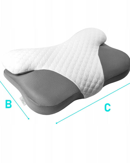 ORTOPEDINĖ PAGALVĖ SU ĮDUBIMU ŠONINIAM MIEGUI, PROFILIUOTA, DIDELĖ MEMO