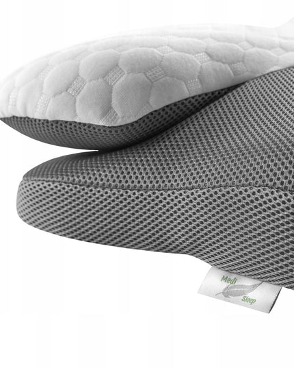 ORTOPEDINĖ PAGALVĖ SU ĮDUBIMU ŠONINIAM MIEGUI, PROFILIUOTA, DIDELĖ MEMO