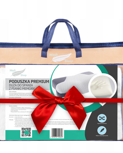 ORTOPEDINĖ PAGALVĖ SU ĮDUBIMU ŠONINIAM MIEGUI, PROFILIUOTA, DIDELĖ MEMO