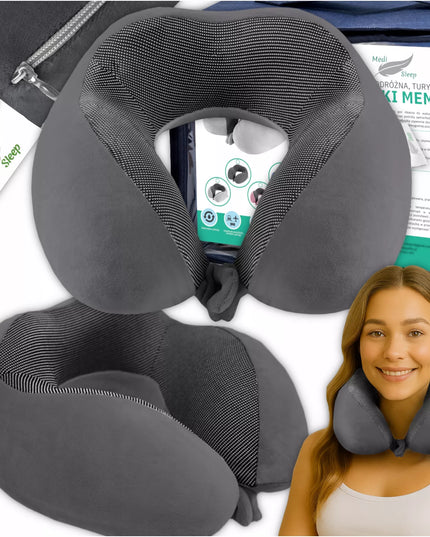 Kelioninė pagalvėlė kaklui, automobilio atrama, memory MEDI