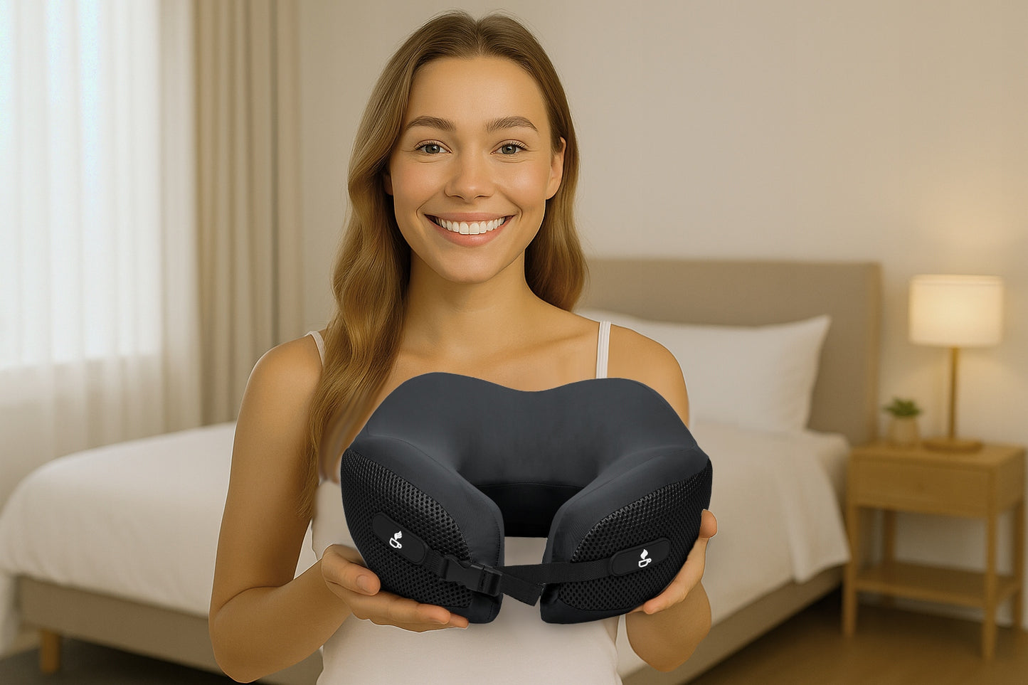 Kelioninė pagalvėlė "ragelis" kaklui į automobilį, lėktuvą MEDI SLE