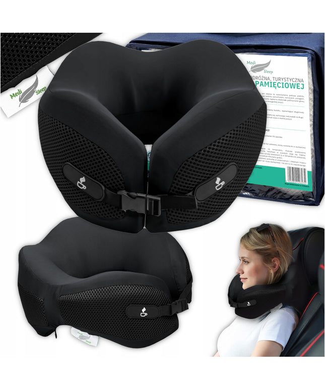 Kelioninė pagalvėlė "ragelis" kaklui į automobilį, lėktuvą MEDI SLE
