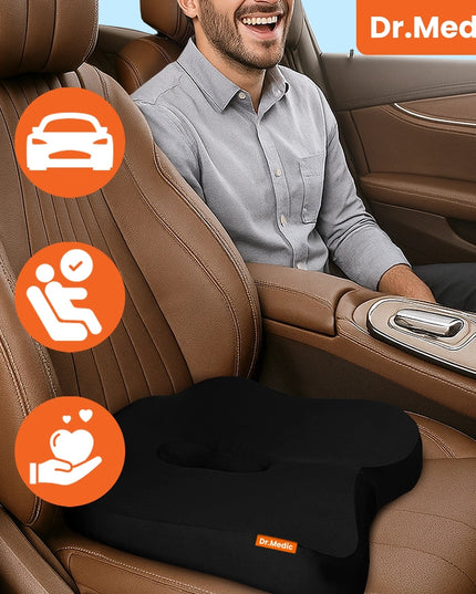 Ortopedinė sėdėjimo pagalvėlė automobiliui, biurui, kėdei, foteliui su MEMORY efekto