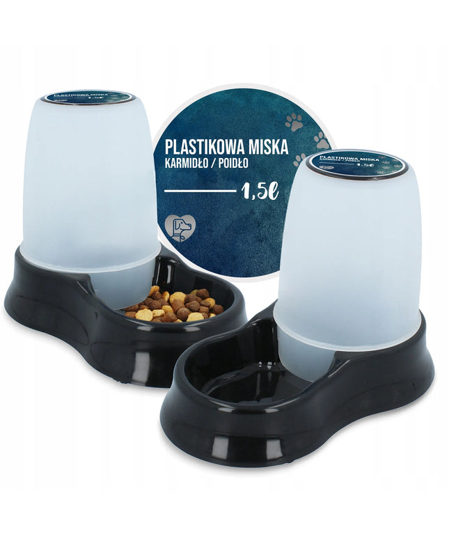 Automatinė girdykla ir šėrykla katėms bei šunims, 1,5 l