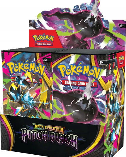 POKÉMON TCG: MEGA EVOLUTION – PITCH BLACK – papildymo paketų dėžė
