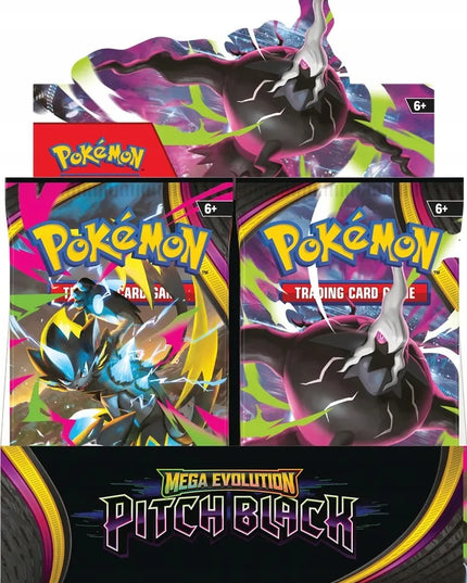 POKÉMON TCG: MEGA EVOLUTION – PITCH BLACK – papildymo paketų dėžė