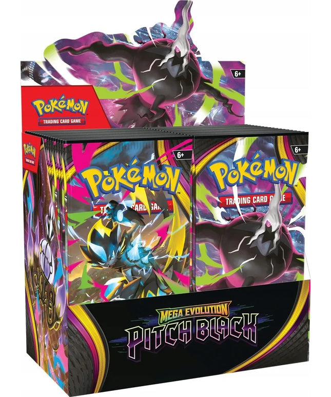 POKÉMON TCG: MEGA EVOLUTION – PITCH BLACK – papildymo paketų dėžė