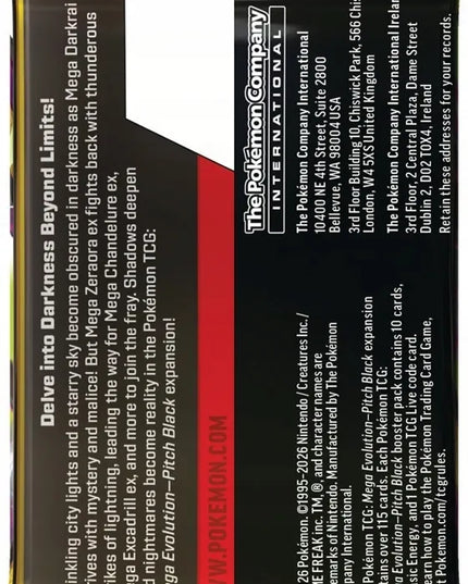POKÉMON TCG: MEGA EVOLUTION – PITCH BLACK – papildymo pakuotė