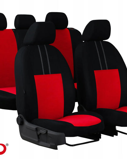 Automobilinių sėdynių užvalkalų komplektas POK-TER EKONOMIC PT-402, juodas su pilkais apvadais