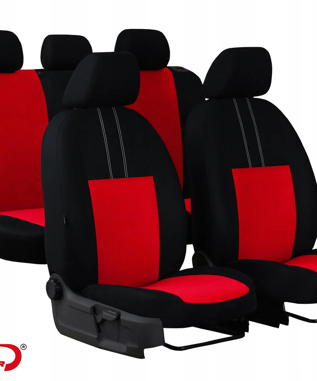 Automobilinių sėdynių užvalkalų komplektas POK-TER EKONOMIC PT-402, juodas su pilkais apvadais