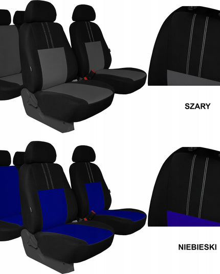 „Pok-Ter Ekonomic PT-8“ universalūs pilki medžiaginiai automobilio sėdynių užvalkalai, komplektas