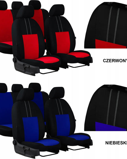 Automobilinių sėdynių užvalkalų komplektas POK-TER EKONOMIC PT-402, juodas su pilkais apvadais
