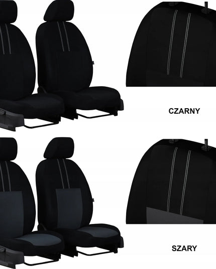 „Pok-Ter Ekonomic“ automobilinių priekinių sėdynių užvalkalai, 1+1, pilki