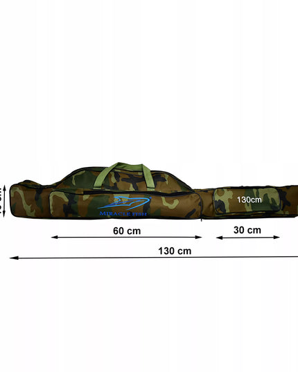 Meškerių dėklas 2 skyrių 130 cm su 2 šoninėmis kišenėmis