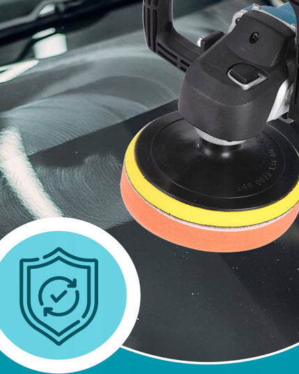 Galingas automobilinis poliruoklis/šlifuoklis su reguliuojamais apsukais ir kempinių rinkiniu, 2900W