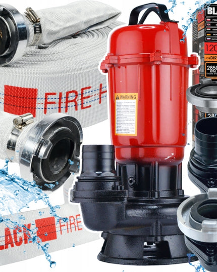 Nuotekų siurblys su smulkintuvu nešvariam, švariam vandeniui, 30m žarna BLACK