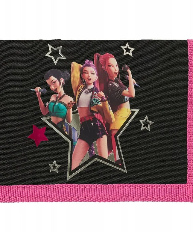 SAFTA K-Pop Demon Hunters ENERGY vaikiška piniginė su lipduku ir monetų kišenėle