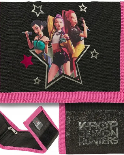 SAFTA K-Pop Demon Hunters ENERGY vaikiška piniginė su lipduku ir monetų kišenėle