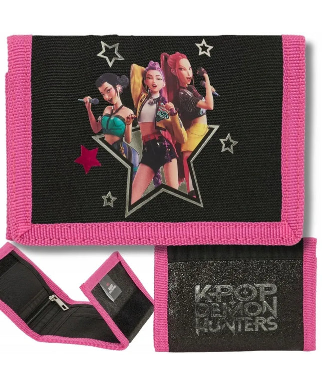 SAFTA K-Pop Demon Hunters ENERGY vaikiška piniginė su lipduku ir monetų kišenėle