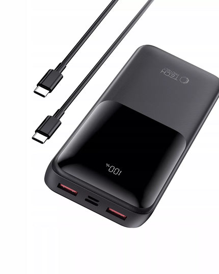 Galingas 20000 mAh išorinis akumuliatorius Powerbank USB-A USB-C Type-C LED