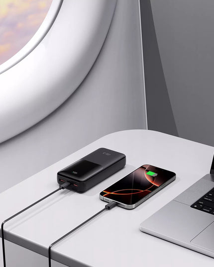 Galingas 20000 mAh išorinis akumuliatorius Powerbank USB-A USB-C Type-C LED