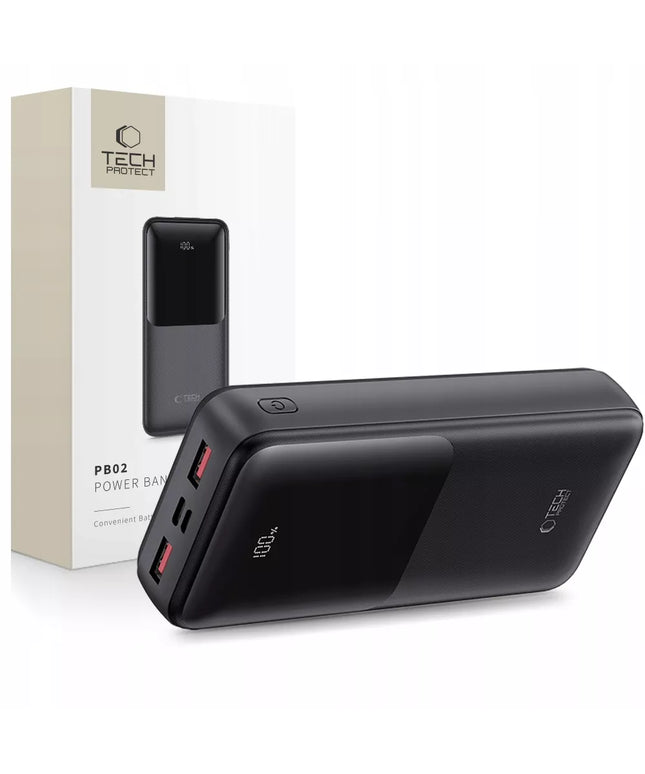 Galingas 20000 mAh išorinis akumuliatorius Powerbank USB-A USB-C Type-C LED