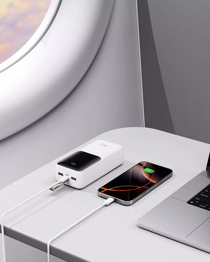Galingas išorinis akumuliatorius 30000mAh Powerbank USB-A USB-C LED - #OUT978