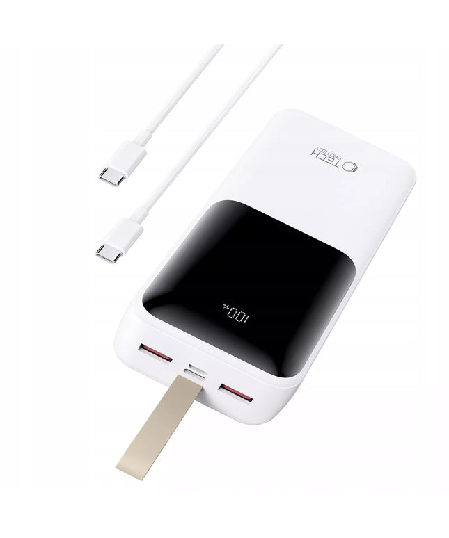 Galingas 30000 mAh išorinis akumuliatorius POWERBANK USB-A USB-C TYPE-C su LED ekranu
