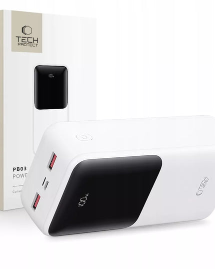Galingas 30000 mAh išorinis akumuliatorius (powerbank) su USB-A, USB-C ir LED indikatoriumi