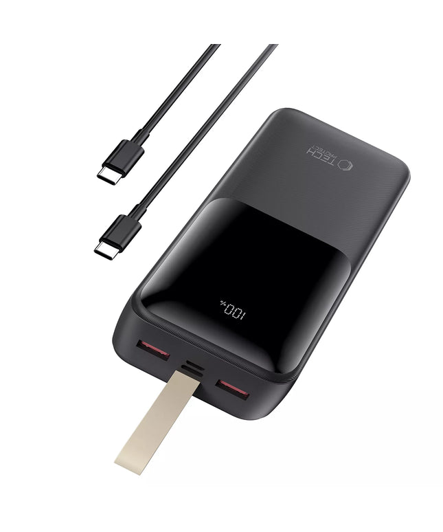 Galingas 30000 mAh išorinis akumuliatorius powerbank USB-A USB-C su LED indikatoriumi