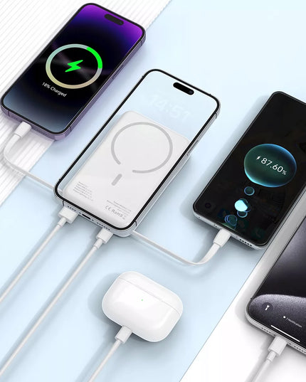 POWER BANK 10000MAH MAGSAFE + LIGHTNING + TYPE-C LAIDAS