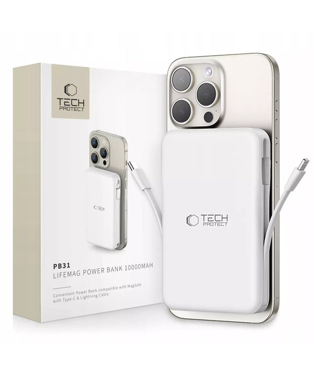 POWER BANK 10000MAH MAGSAFE + LIGHTNING + TYPE-C LAIDAS