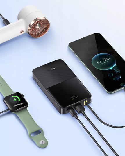 Baseus Bipow2 Pro išorinė baterija 10000 mAh 22.5W su integruotu USB-C kabeliu