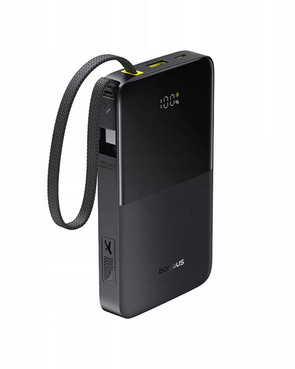 Baseus Bipow2 Pro išorinė baterija 10000 mAh 22.5W su integruotu USB-C kabeliu