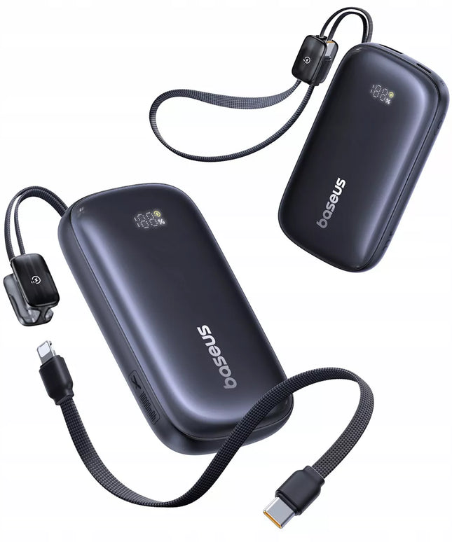 BASEUS išorinė baterija 10000 mAh 22.5W USB-C USB-A LIGHTNING greito įkrovimo powerbankas