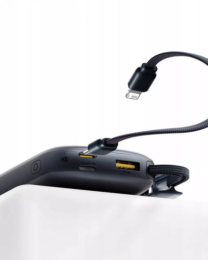 BASEUS išorinė baterija 10000 mAh 22.5W USB-C USB-A LIGHTNING greito įkrovimo powerbankas