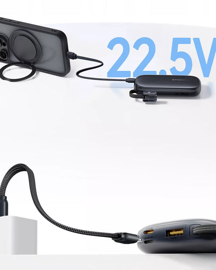BASEUS išorinė baterija 10000 mAh 22.5W USB-C USB-A LIGHTNING greito įkrovimo powerbankas