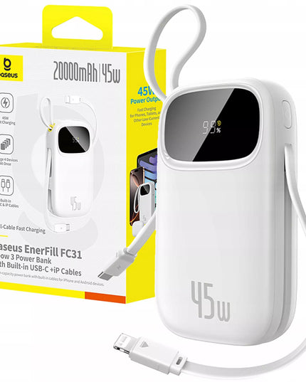 Išorinė baterija BASEUS 20000 mAh 45W USB-C USB LIGHTNING greitas įkrovimas