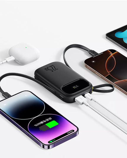 Išorinė baterija BASEUS 20000mAh 22.5W USB-C USB-A LIGHTNING greitas įkrovimas