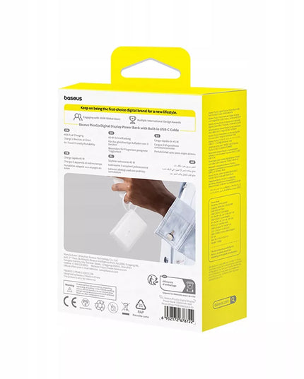 Išorinė baterija BASEUS PicoGo 10000 mAh 45 W USB-C USB-A LED su integruotu laidu